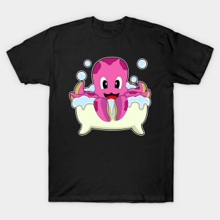 Octopus Bathe Bathtub T-Shirt